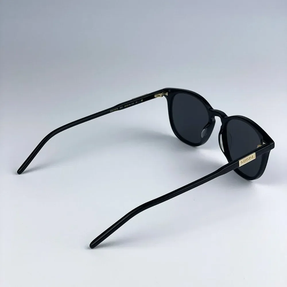 Gucci GG1157S 001 BRAND NEW Sunglasses Black Grey Round Unisex